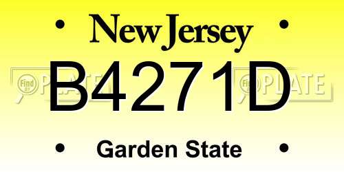 B4271D New Jersey License Plate