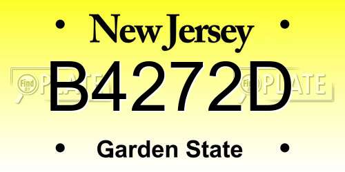 B4272D New Jersey License Plate