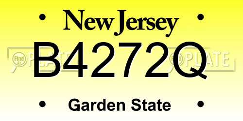 B4272Q New Jersey License Plate