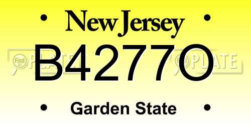B4277O New Jersey License Plate