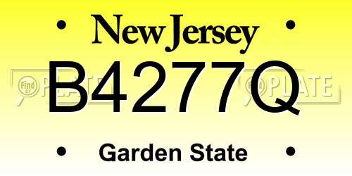 B4277Q New Jersey License Plate