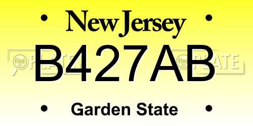 B427AB New Jersey License Plate