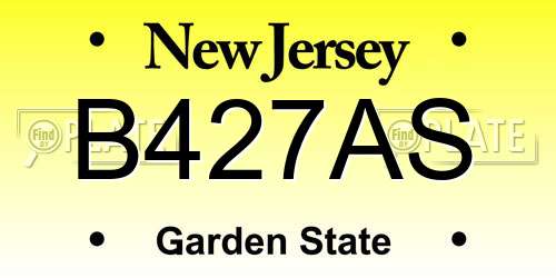 B427AS New Jersey License Plate