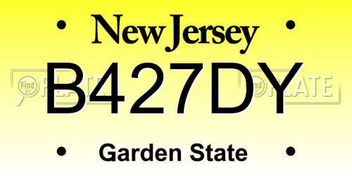 B427DY New Jersey License Plate