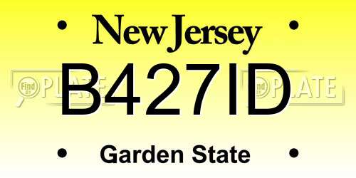 B427ID New Jersey License Plate