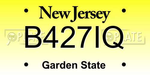 B427IQ New Jersey License Plate