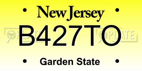 B427TO New Jersey License Plate