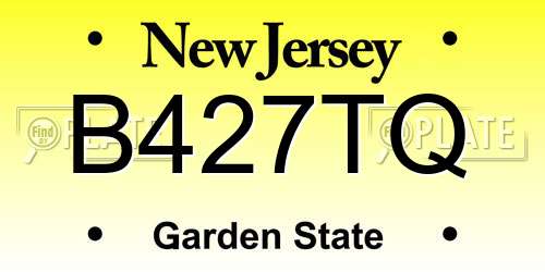B427TQ New Jersey License Plate