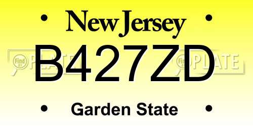 B427ZD New Jersey License Plate