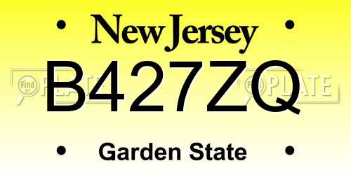 B427ZQ New Jersey License Plate