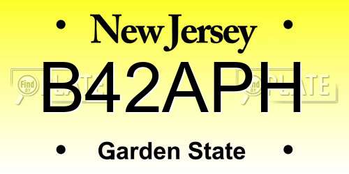 B42APH New Jersey License Plate