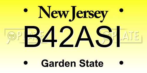 B42ASI New Jersey License Plate