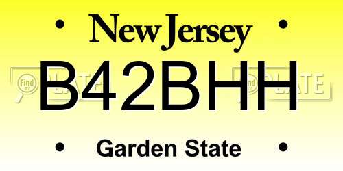 B42BHH New Jersey License Plate