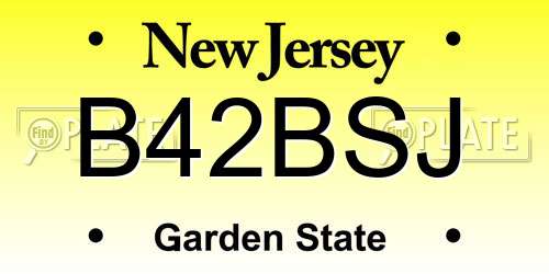 B42BSJ New Jersey License Plate