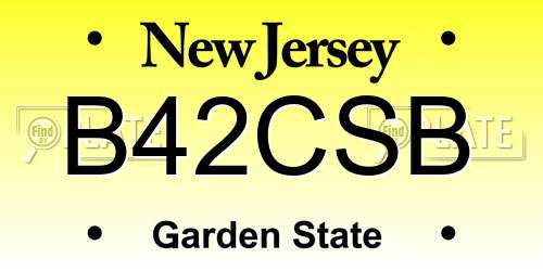 B42CSB New Jersey License Plate