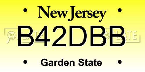 B42DBB New Jersey License Plate