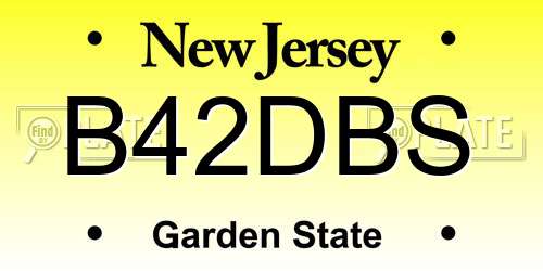 B42DBS New Jersey License Plate