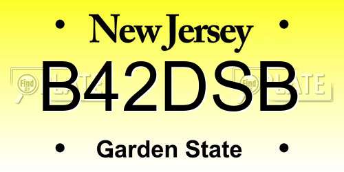 B42DSB New Jersey License Plate
