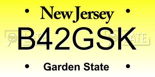 B42GSK New Jersey License Plate