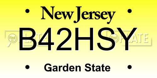 B42HSY New Jersey License Plate