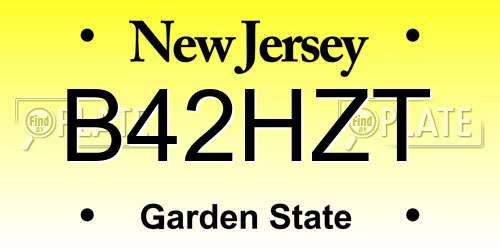 B42HZT New Jersey License Plate