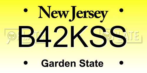 B42KSS New Jersey License Plate