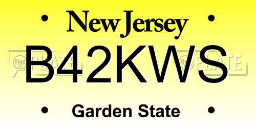 B42KWS New Jersey License Plate