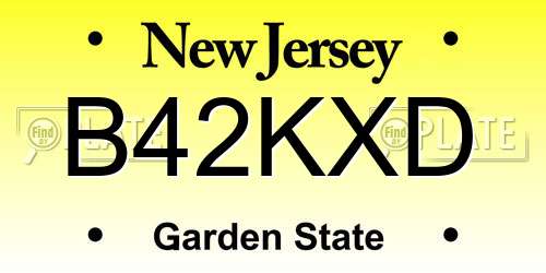 B42KXD New Jersey License Plate