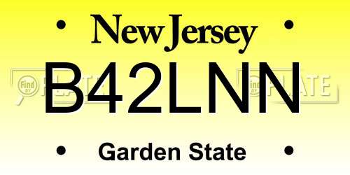 B42LNN New Jersey License Plate