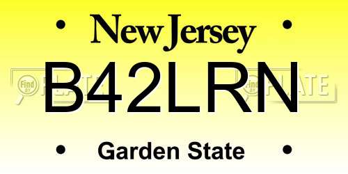 B42LRN New Jersey License Plate