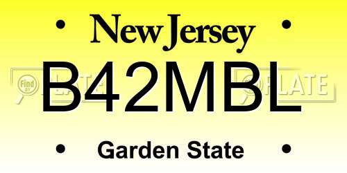 B42MBL New Jersey License Plate