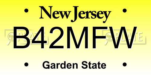 B42MFW New Jersey License Plate