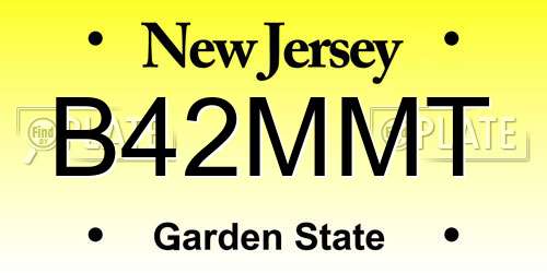B42MMT New Jersey License Plate