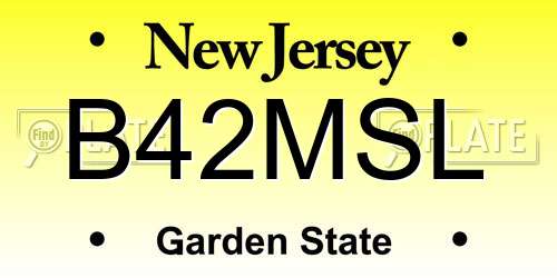 B42MSL New Jersey License Plate
