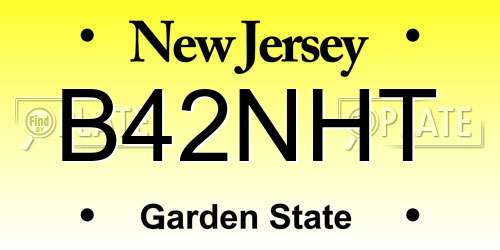 B42NHT New Jersey License Plate