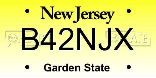 B42NJX New Jersey License Plate