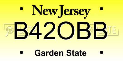 B42OBB New Jersey License Plate