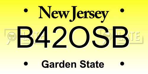B42OSB New Jersey License Plate