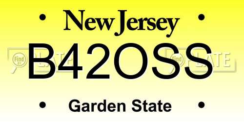 B42OSS New Jersey License Plate