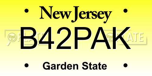 B42PAK New Jersey License Plate