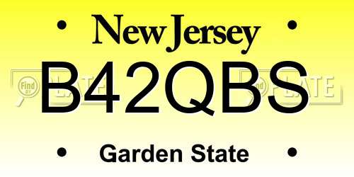 B42QBS New Jersey License Plate