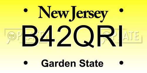 B42QRI New Jersey License Plate
