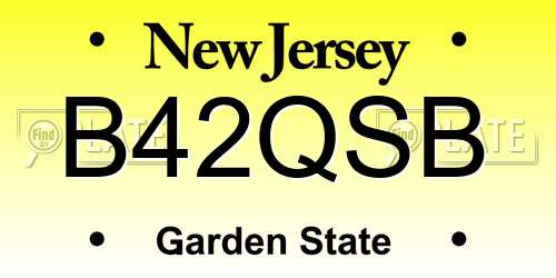 B42QSB New Jersey License Plate