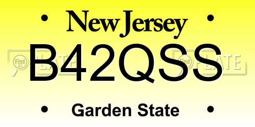B42QSS New Jersey License Plate