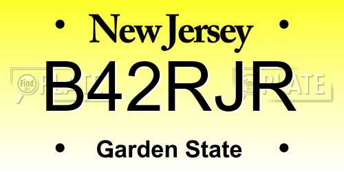 B42RJR New Jersey License Plate
