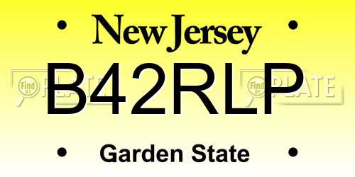B42RLP New Jersey License Plate