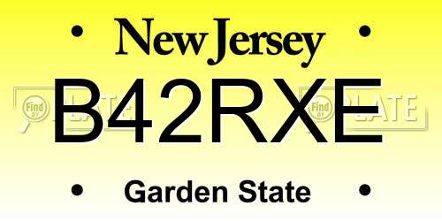 B42RXE New Jersey License Plate