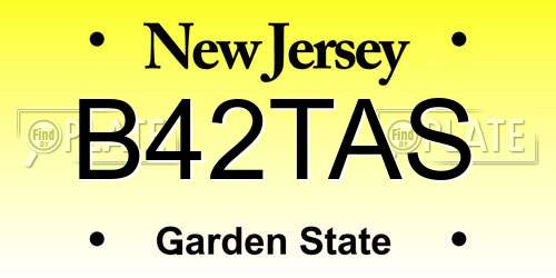B42TAS New Jersey License Plate