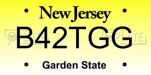 B42TGG New Jersey License Plate