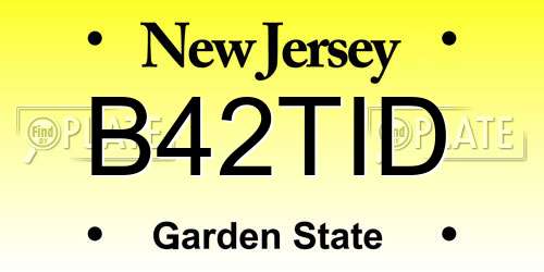 B42TID New Jersey License Plate